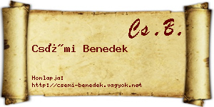 Csémi Benedek névjegykártya