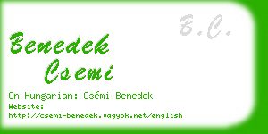benedek csemi business card