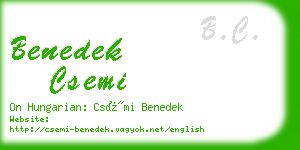 benedek csemi business card